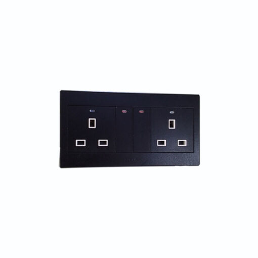 Futina 13A Double Socket Switch (Black)