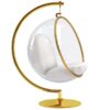 Gold Bubble Chair Acrylic Swing with Stand and Cushion