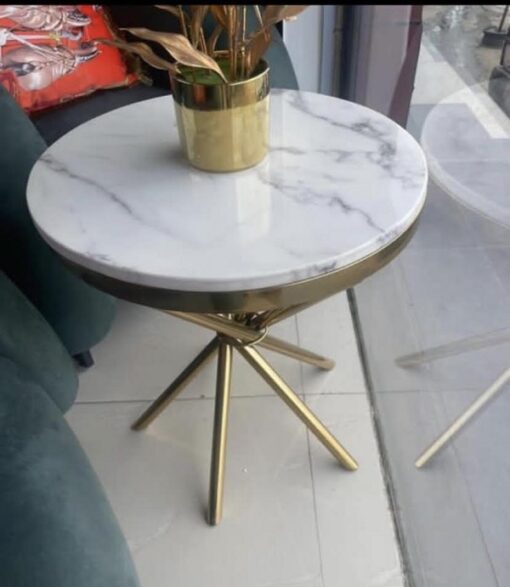 Goldern side marble table